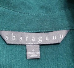 Sharagano Long Sleeve Button Front Shirt tunic Dress Green Size 8