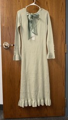 NWT Able USA 2025 Spring Collection Open Bow Back Maxi Dress Sage Green Large L