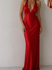 Hello Molly Satin Halter Maxi Dress