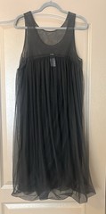 Lilith Paris Black Sheer Tulle Bubble Hem Midi Dress France Avant Garde L
