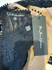 NWT For Love & Lemons Emerie Black Lace Mini Dress Cutout Open Back Size M