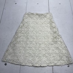 WEWOREWHAT Dress Womens 00 White Lace Floral A-Line Mini Lined Pockets Overlay