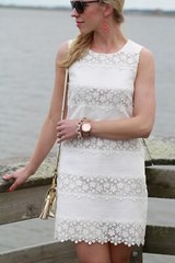 J.Crew Dress 00 Bright White Cotton Piqué Embroidered Lace Trim Mini Shift