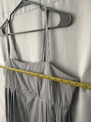 DAZY Light Grey Pleated Midi Dress Size XL NWOT Minimalist Korean Style(E79)