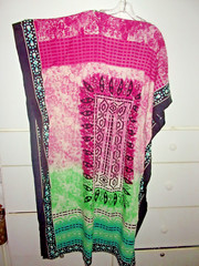 Andrea Boho Kaftan dress ~ cover up maxi rhinestone sparkle one size