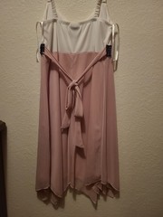 Sweet Storm Fit & Flare V-Neck Chiffon Sequin Waist Tie Dress M