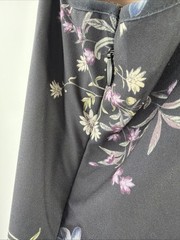 Torrid Nightfall Double Slit Lace Back Black Floral Maxi Dress 6X Purple Blue
