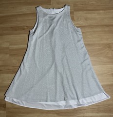 Datiani Silver Metallic Sleeveless A-Line Shift Dress Size 10 Party Cocktail