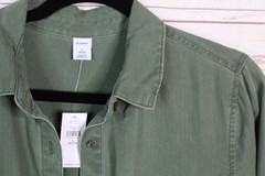 New Old Navy Shift Dress Size PS Petite Small Camo Green Lyocell