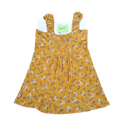 Sundress Padded Yellow Flower Pattern New Size XXXL Pull On Mini Stretch Plus Sz