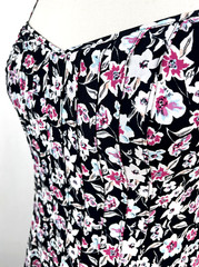 NWT Banana Republic Floral Pintuck Midi Slip Dress Size 0 Pink Navy V-neck Lined