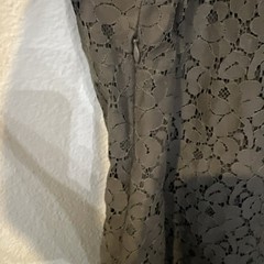 Sanctuary DARK GRAY lace A-Line Ruffle Collared Side Zip Lined Anthro LARGE