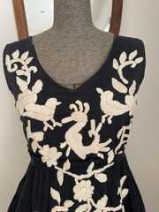 Husk Black Mexican Embroidered Boho Dress