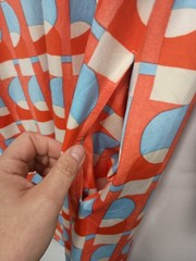 J. McLaughin Womens Midi Dress Small Orange Abstract Catalina Cloth 3/4 Sleeve