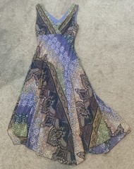 Rabbit Designs Womens Multi Color Lined Chiffon Lightweight Midi Dress Sz 8
