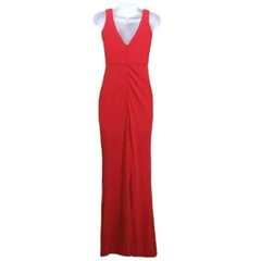 abs by Allen Schwartz Gown Maxi Dress Red Maxi Sleeveless V-Neck Event Formal XS