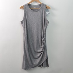 Tek Gear Womens Large Drytek Sleeveless Dress Midi Bodycon Charcoal Gray Knit