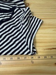 Talbots Cotton Side Tie Shift Dress Stripe Navy Coastal Old Money Nautical Large