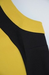 WAGGON PARIS Black and Yellow panelled bodycon dress UK 8 / S