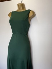 Shein Bottle Green Cut Out Maxi Dress Size XS UK 6