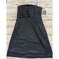 Merona Collection Black Strapless Tiered Ruffle Cocktail Dress Womens Size 6