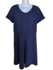 J. Crew Womens Size 12 Black A-Line Dress Round Neck Short Sleeve Knee Length