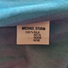 DRESS AUTHENTIC MICHAEL STURM SOLID AQUA BLUE SATIN SILK WOMENS US 14 EU 42