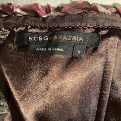 BCBGMaxazria circle print silk strapless dress size 8