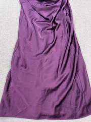 Betsy And Adam Womens Velvet Strapless Drape Floor Dress Size 10 Plum-DEFECT