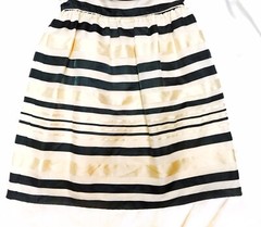 Creme & Black Striped Fit&Flare Calvin Klein Dressy Dress Sz 6 New $134.