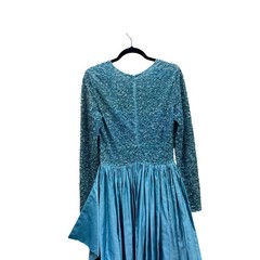 Kaeem Khan Runway Light Blue Silk Sequin Evening Gown-NWT-Size 8