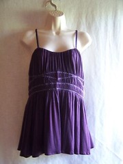 NWT MM COUTURE PURPLE spaghetti strap zipper back brass studs sexy blouse