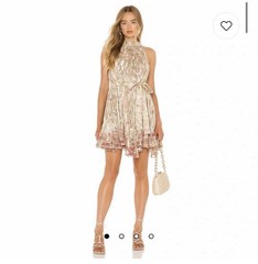 NWT Hemant and Nandita Luana Mini Dress With Tie Belt in White Small Revolve