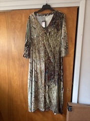 Bryn Walker Women&rsquo;s Aqua Multi Plus Size 2X Maxi Dress