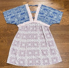 Jolt Women’s Paisley Color Block Bohemian Babydoll Tunic Mini Dress Size Medium