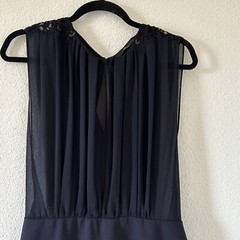 KL by Lynn Mesh Top Open Arm Sleeve Low Key Hole Back Black Dress Women Sz 4