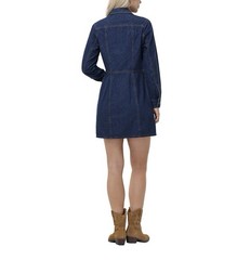 Frye Denim Dress Size Large Mini Button Front Dual Chest Pockets Dark Wash NEW