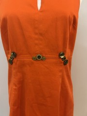 REWORKED Michael Kors Orange Halter Cutout Knee Length Dress Size 8 with Buttons