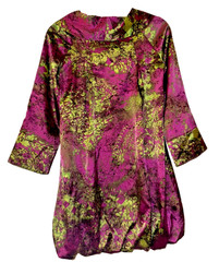 Chloe Silk Swing Dramatic High Collar and a Striking Mini Dress SZ 40