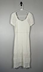 Freshman 1996 Midi Dress S Cream Crochet Boho Beach Festival Coastal Cottage