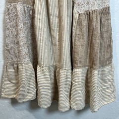 American Eagle Patchwork Swing Mini Dress S Tan Cream Boho Cottagecore Flowy AE