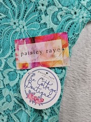 Paisley Raye Dress Size Large A-line Knee Length Floral Lace Overlay Cottagecore
