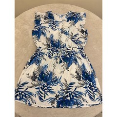 41 Hawthorn Dress Womens Petite L Tropical Floral Wrap Ruffle Tie Waist NEW!