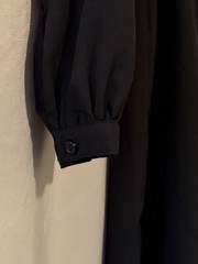 Brigitte Bailey Black Solid V-Neck Long Sleeve Button Accent Shift Dress XS