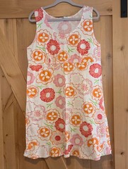 Fresh Produce Dress Women Sz L Floral Shift Scoop Pink Fun Work Party