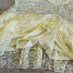 Akira Dreaming About You Yellow Lace Sleeveless Dress with Fitted Panties: 1X