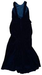 Jessica McClintock Black Velvet Faux Pearl Embellished Maxi Formal Dress 10 90&rsquo;s