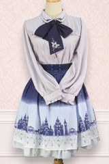 axes femme 2pc Set Lavender Top & Blue Skirt Lolita 380 6665a