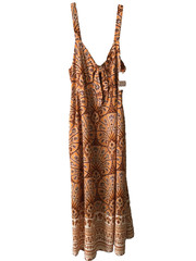 Knox Rose Women M Boho Smocked Midi Dress Floral Cottagecore Peasant Beach NEW