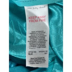 NEW Never Fully Dressed US Size 4 Blue Jacquard Wrap Mini Dress Celestial